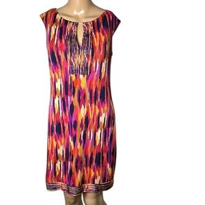 Trina Turks dress,4, like new! Colorful,multicolor,pleats,designer,made in U.S.